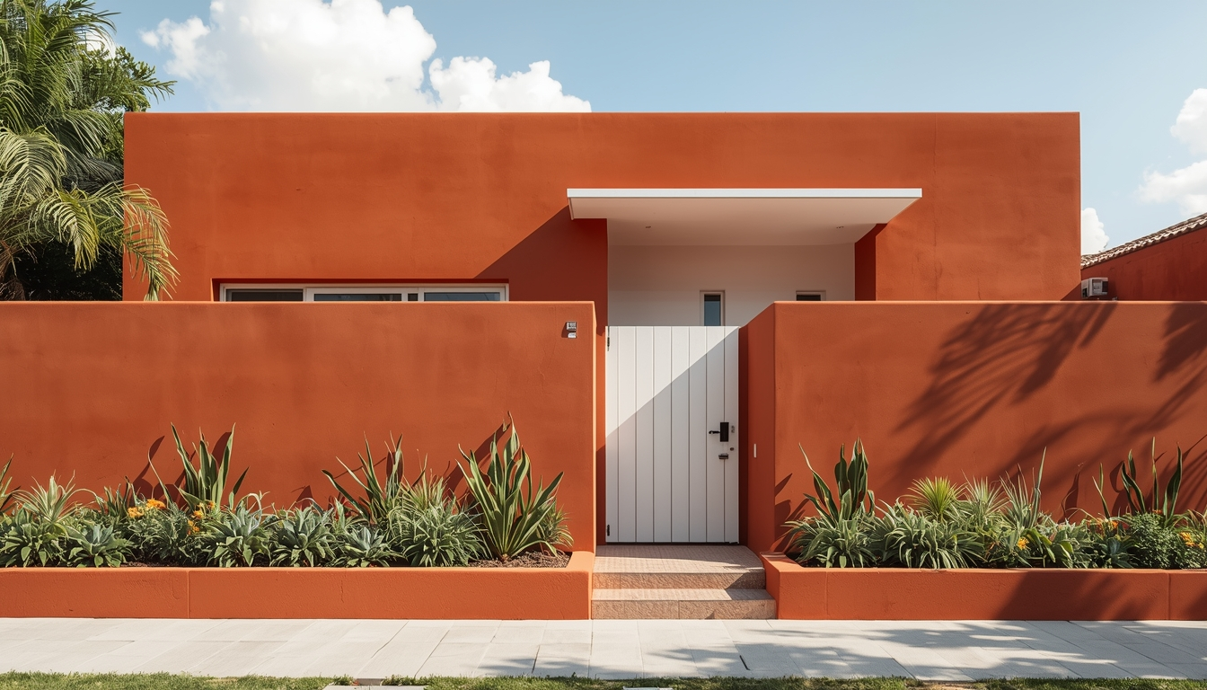 Vibrant Terracotta with Soft White