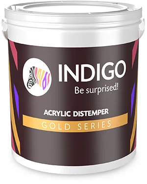 Indigo Acrylic Distemper Gold