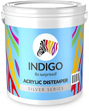 Indigo Acrylic Distemper Silver