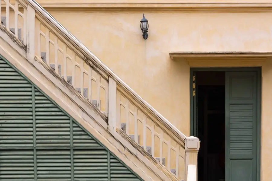 Home exterior with Stairs leading Upwards